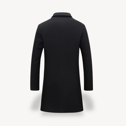 Stylish Men's Black Trench Coat