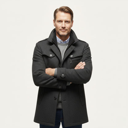 Warm Waterproof Men's Wool Winter Jacket