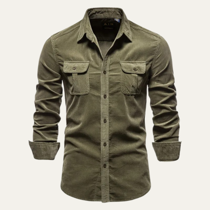 Rustic Men's Relaxed Fit Corduroy Button Shirt
