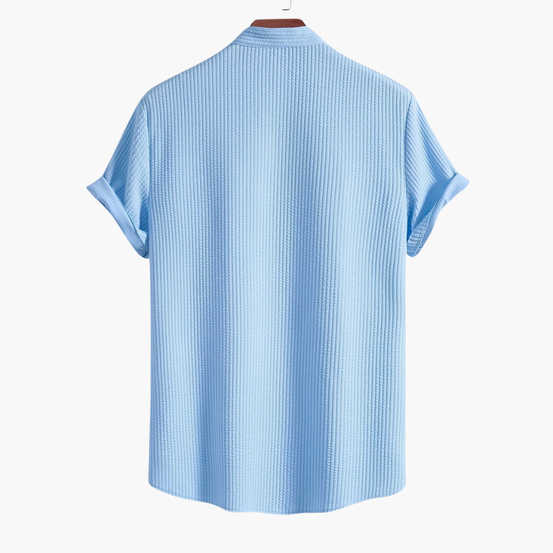 Men's Slim Fit Shirt with Stand Collar - Classic Style