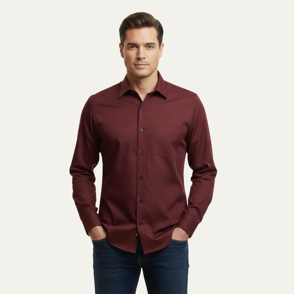 Luxury Silk Blend Men's Dress Shirt