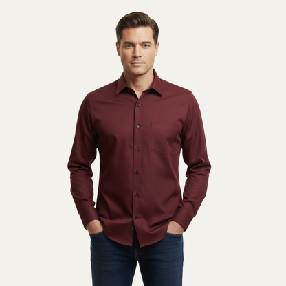 Luxury Silk Blend Men's Dress Shirt