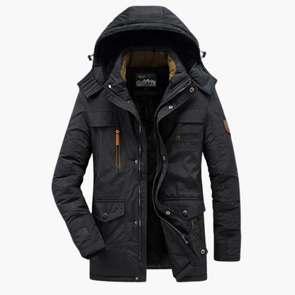 Waterproof Mens Parka Coat with Adjustable Hood