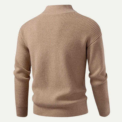 Warm Men's Knitted Crew Neck Winter Cardigan