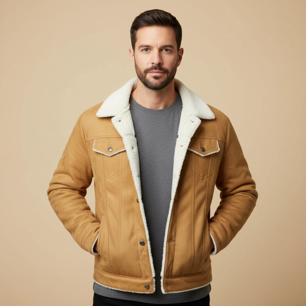 Classic Men's Faux Leather Biker Jacket