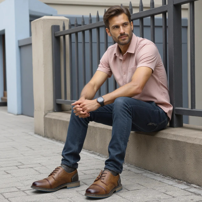 Classic Vintage Leather Lace Up Oxford Shoes