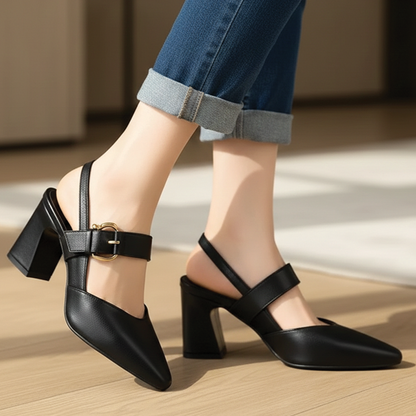 Comfortable Low Block Heel Slingbacks