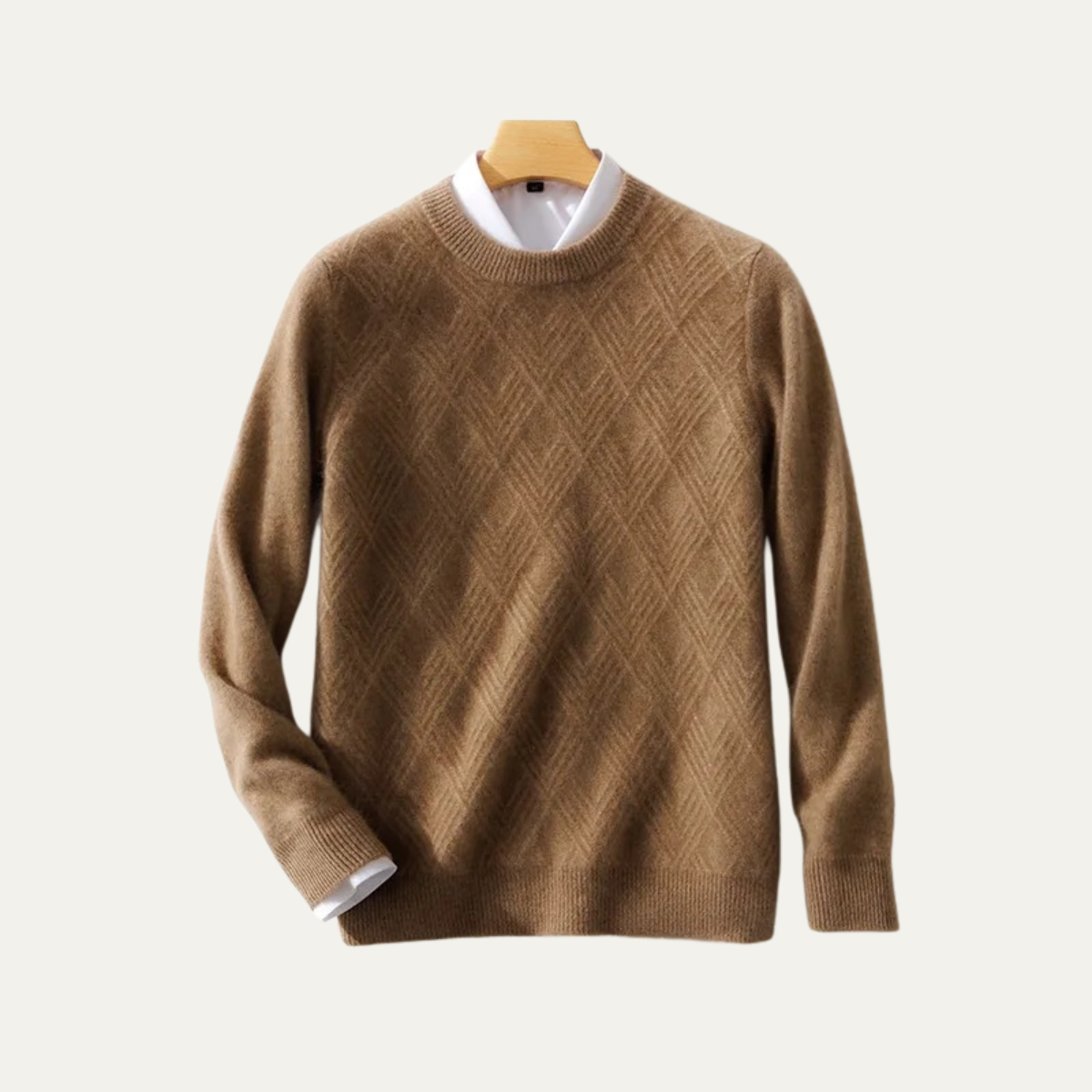 Cozy Mens Thick Cable Knit Wool Sweater