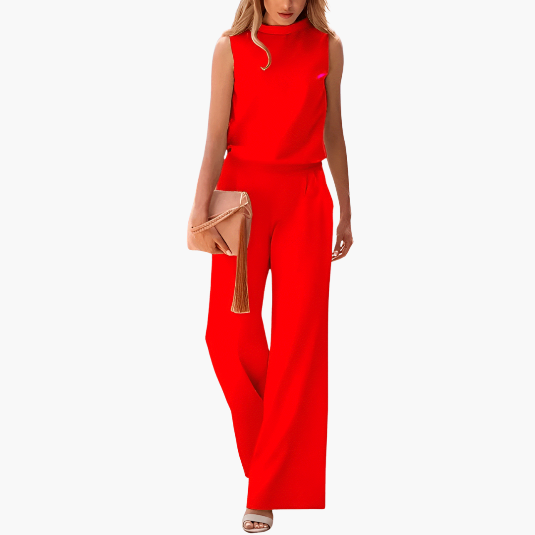 Chic Strapless Ladies Jumpsuit Wide Leg Design