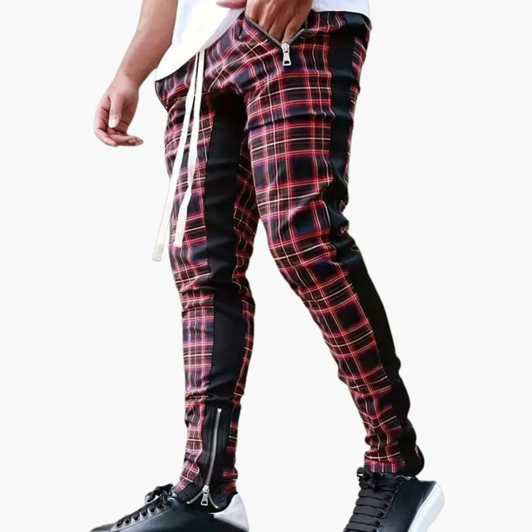 Lightweight Summer Linen Pants with Plaid Design - Olytrend