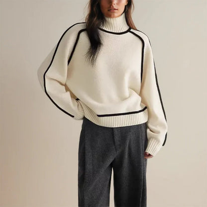 Classic Fit Crew Neck Wool Sweater for Women