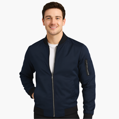 Classic Mens Flight Jacket with Pockets