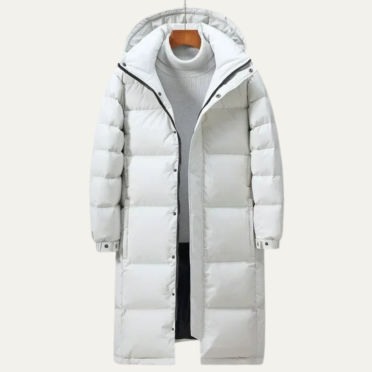 Warm Men's Black Down Parka Jacket - Nocini