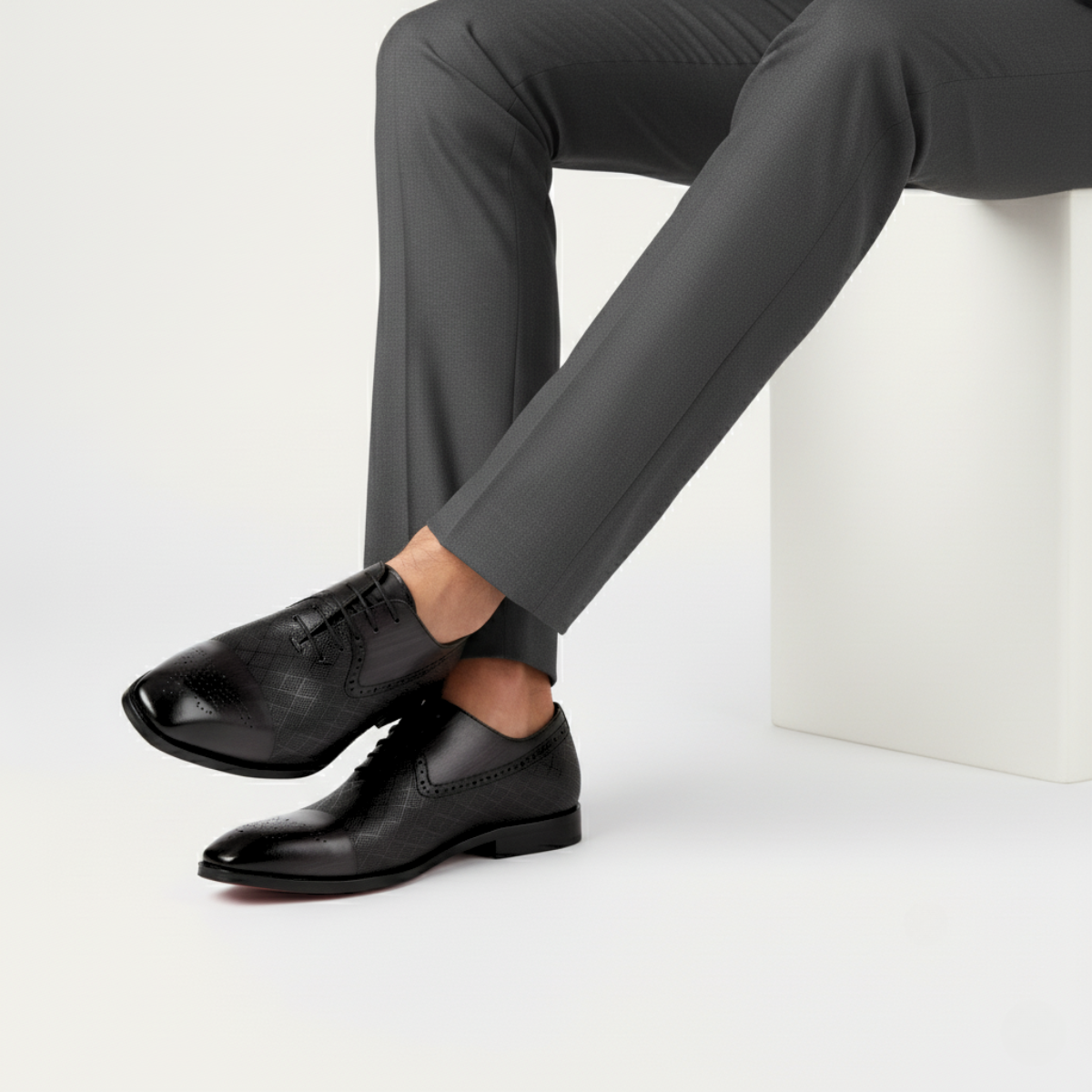 Classic Leather Oxfords For Men - Lace Up Dress Shoes