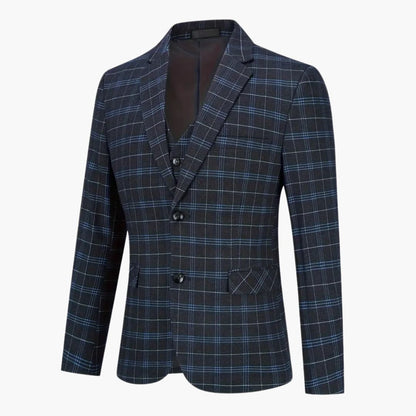 Classic 3-Piece Suit with Plaid Pants
