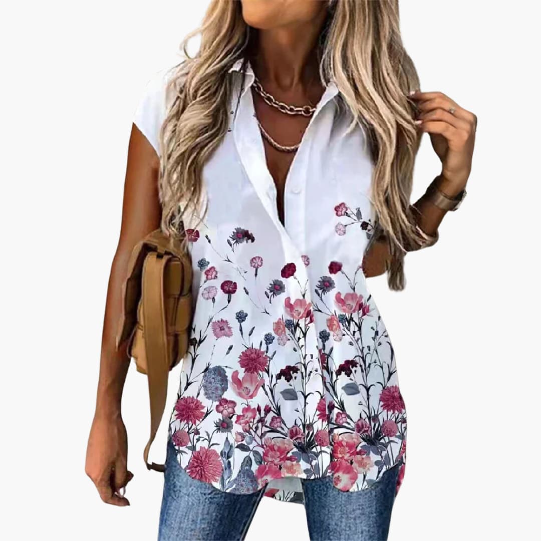 Lightweight Butterfly Print Blouse for Women