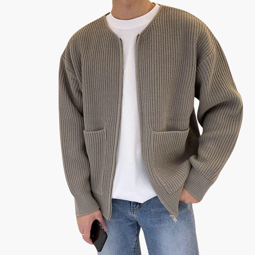 Men's Zip Front Pocket Sweater