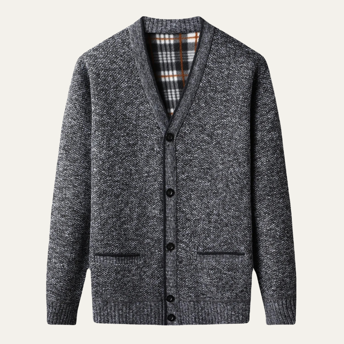 Cozy Men's Open Front Knit Cardigan Sweater