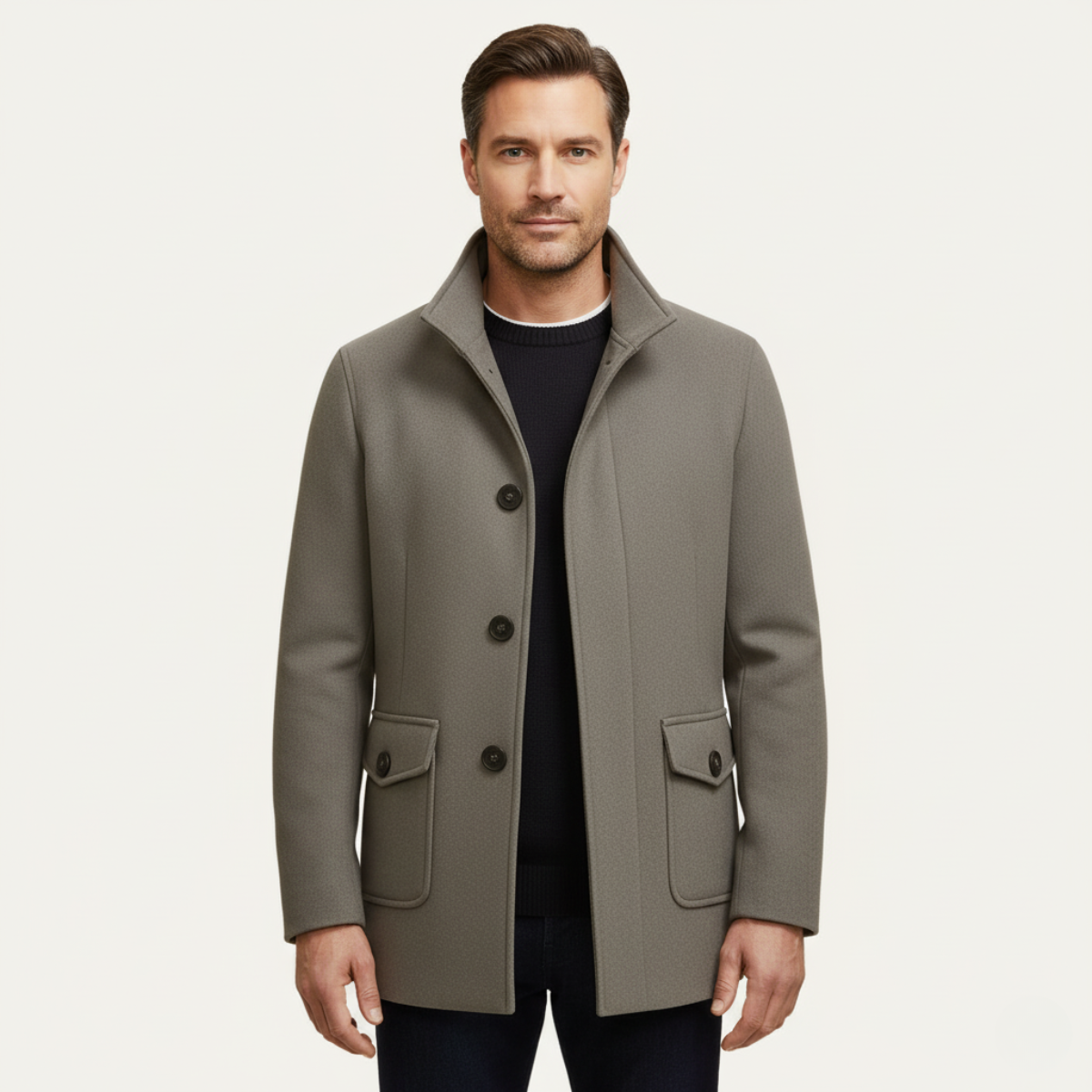 Classic Men's Wool Tailored Coat