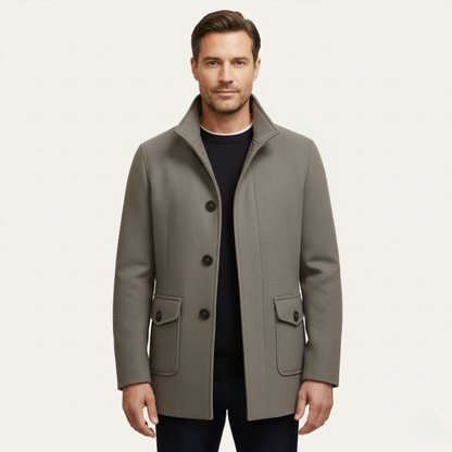 Classic Men's Wool Tailored Coat