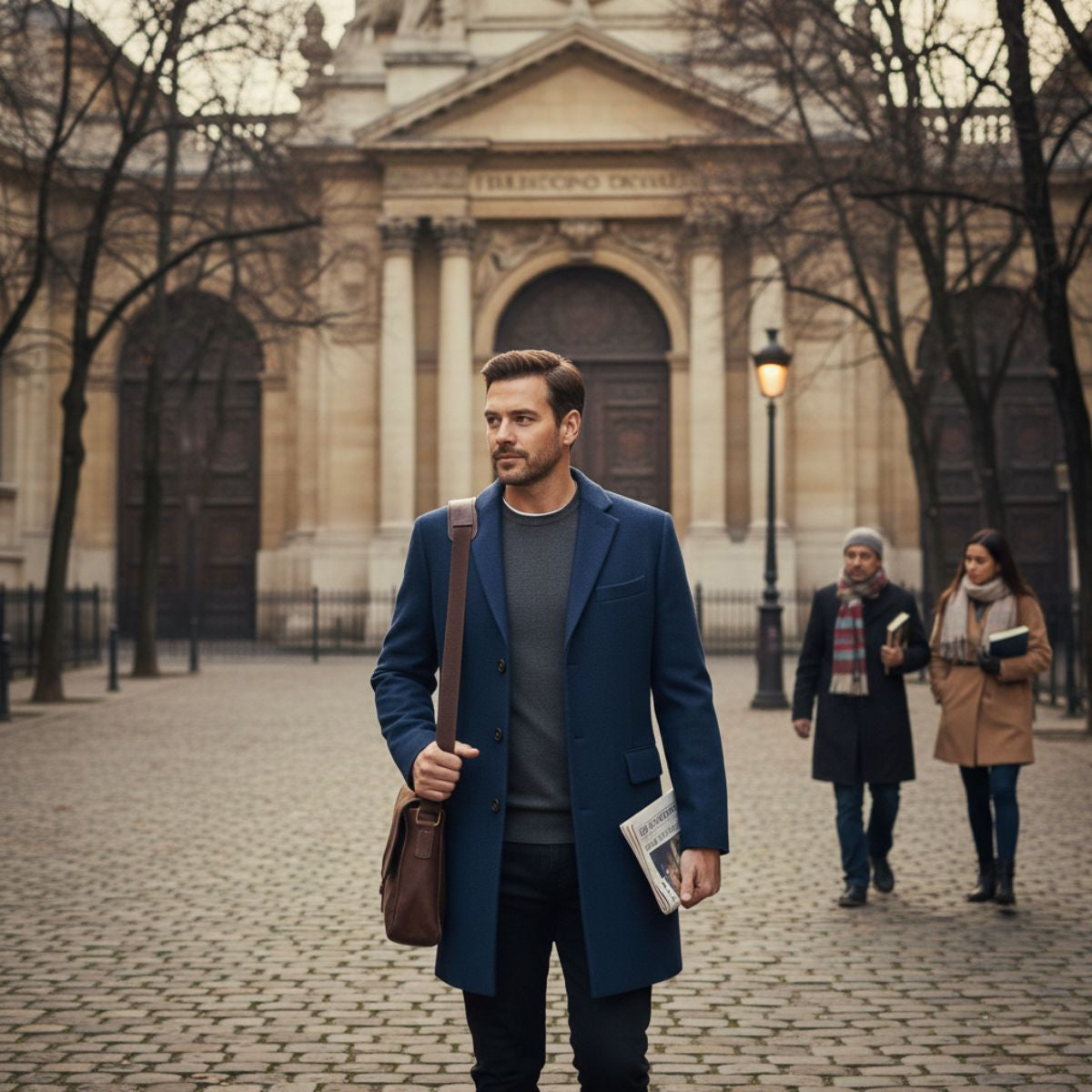 Stylish Men's Wool Blend Single Button Coat