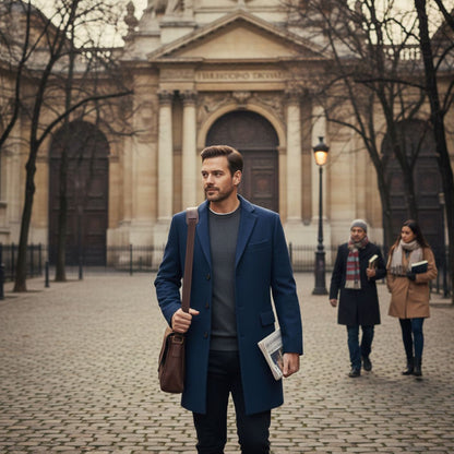 Stylish Men's Wool Blend Single Button Coat