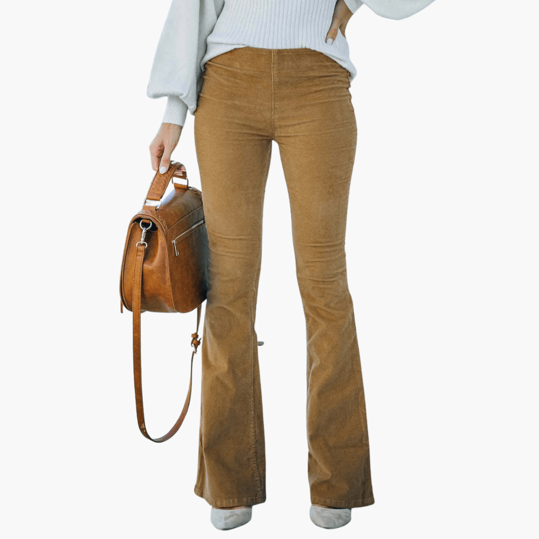 Classic High Waisted Wide Leg Corduroy Pants