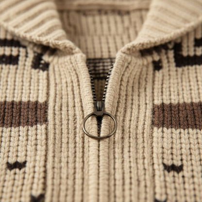 Luxury Men's Cashmere Crew Neck Cardigan Sweater