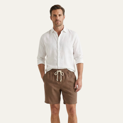 Casual Linen Drawstring Shorts for Men