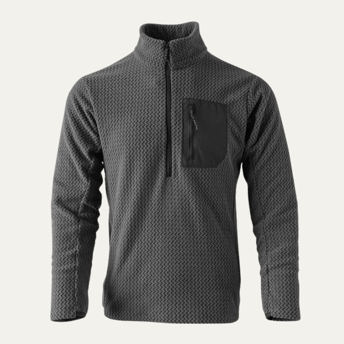 Soft Men's Cashmere Crew Neck Sweater with Pocket