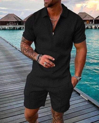 Comfortable Men's Polo and Shorts Combo Set