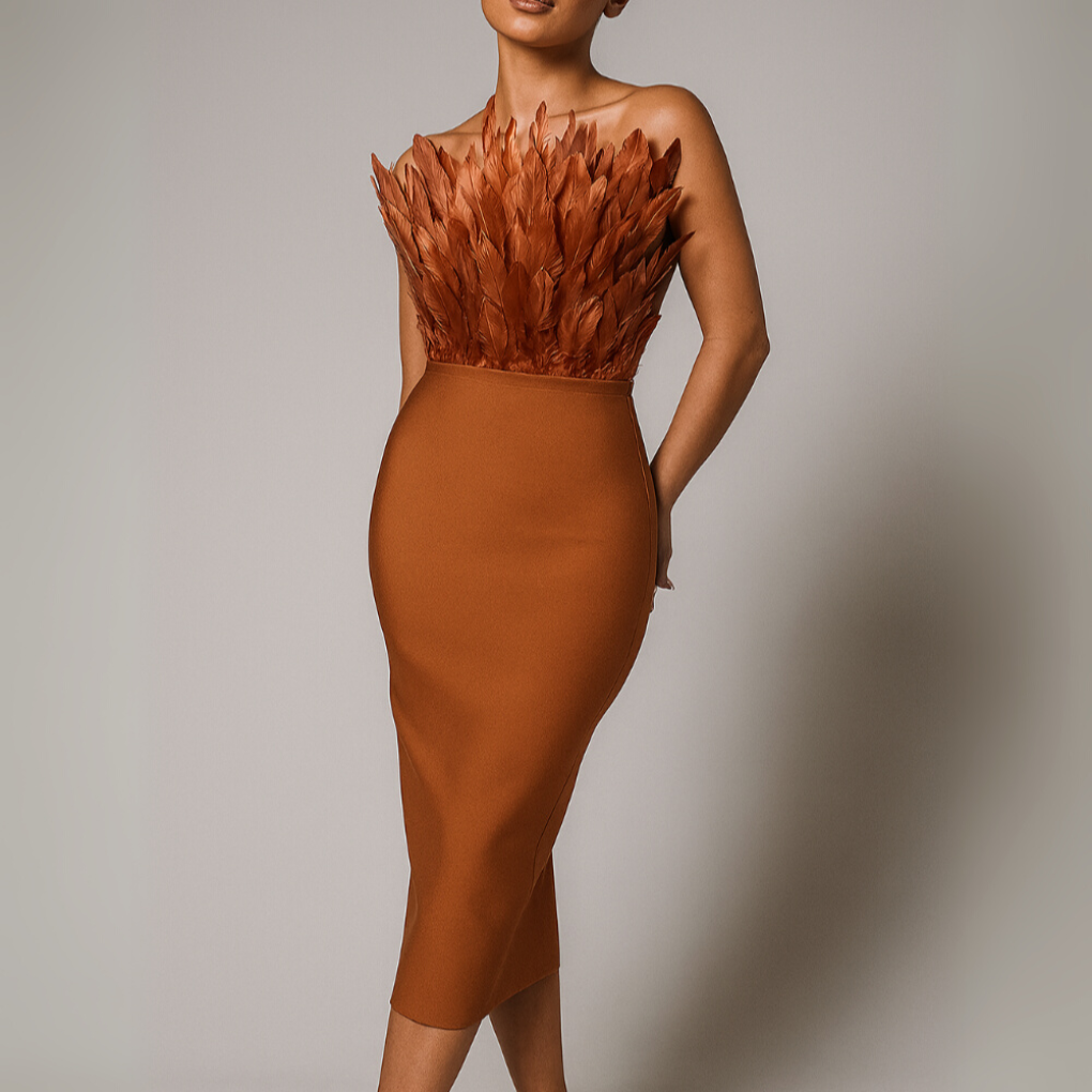 Sleeveless Chic Midi Dress with Floral Detail