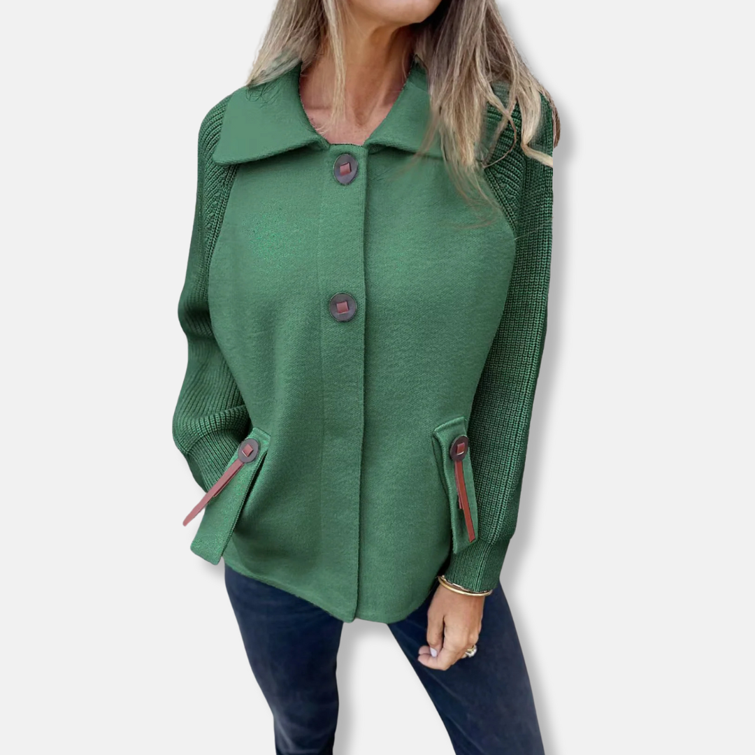 Casual Fit Women's Knit Jacket with Button Front