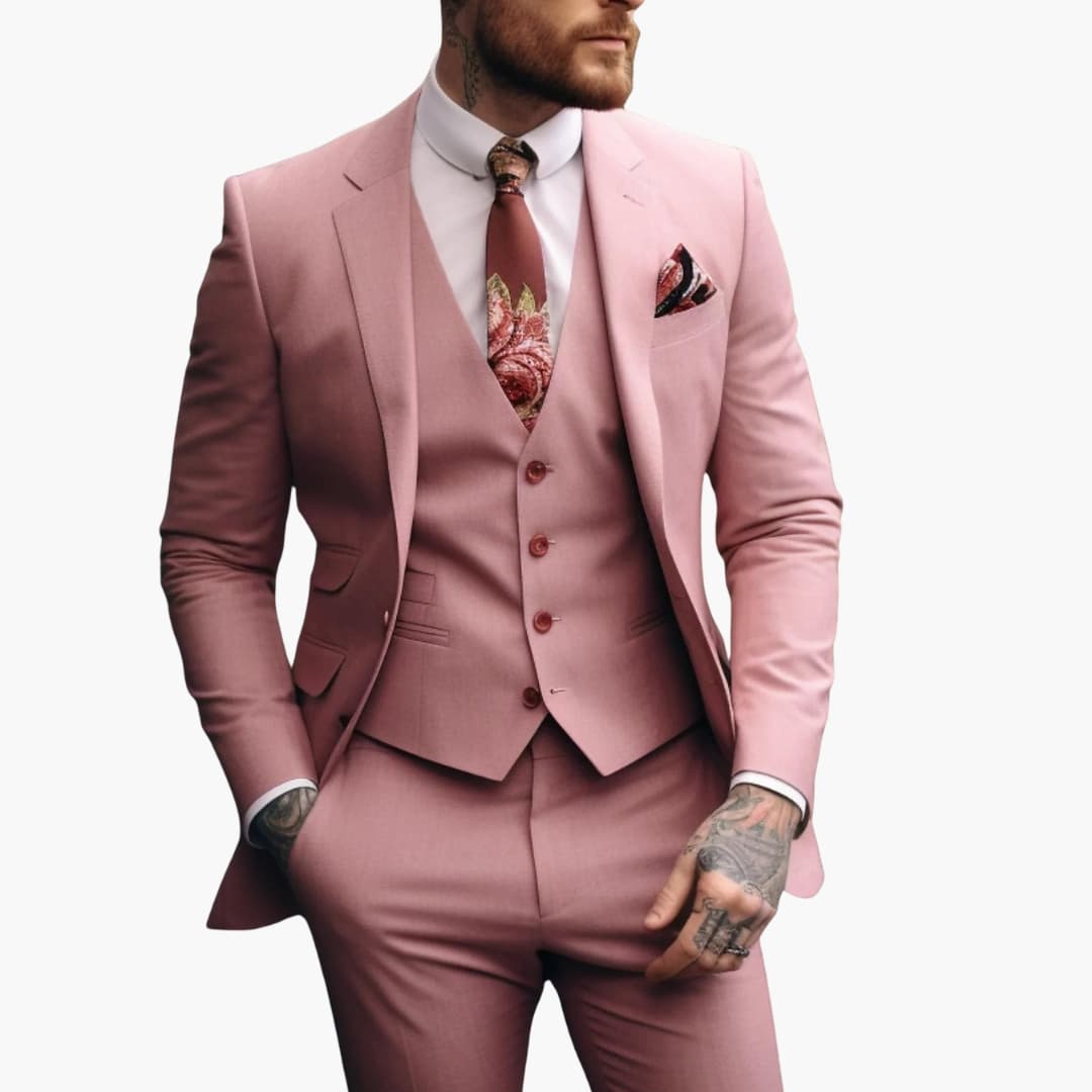 Classic 3-Piece Men's Suit with Vest and Blazer - Olytrend
