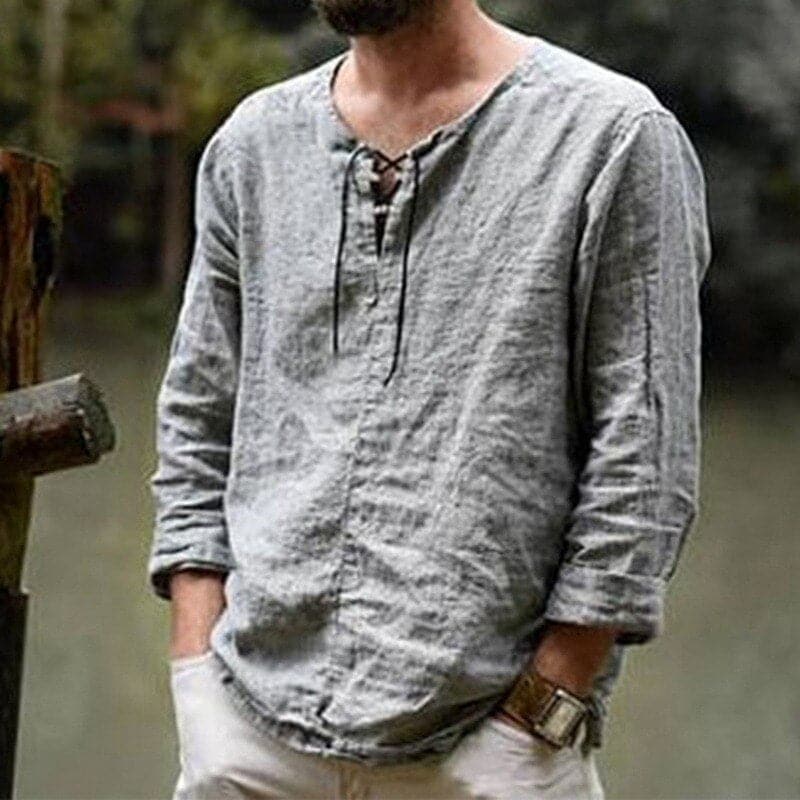 Casual Linen Blend Shirt for Men - Nocini