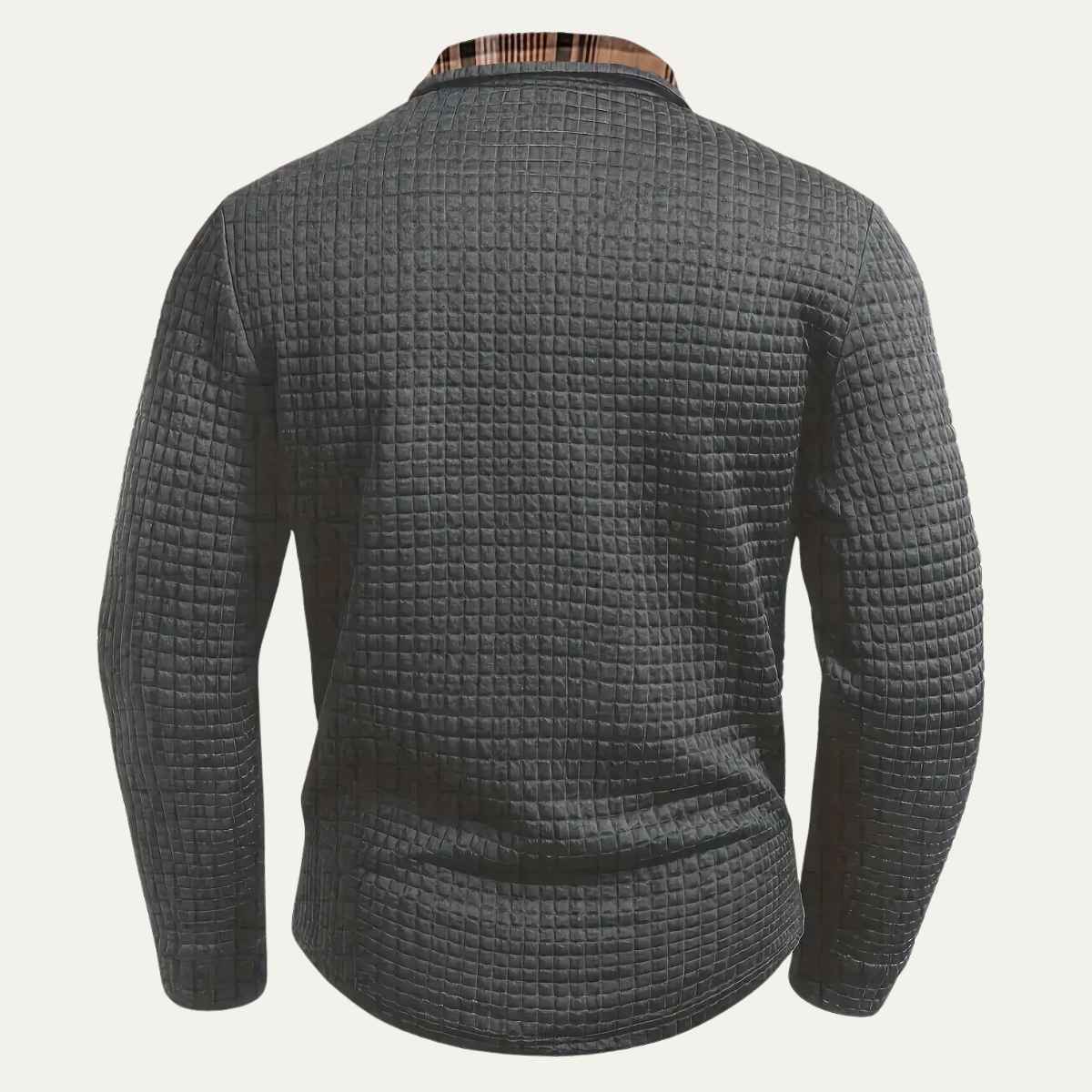 Classic Men's Relaxed Fit Waffle Polo Sweater