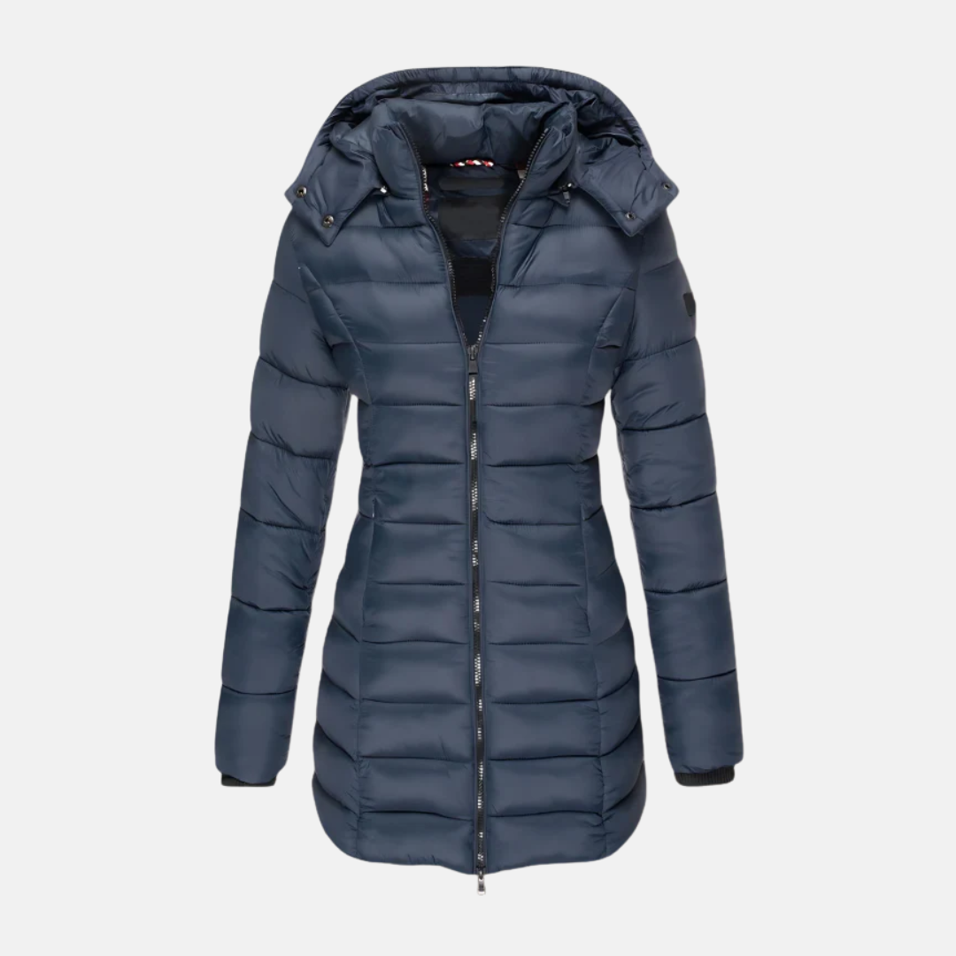 Women's Fitted Puffer Jacket with Hood