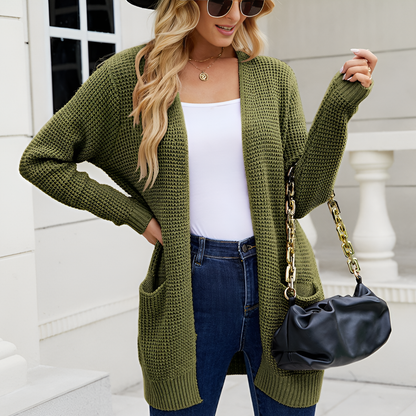 Women's Cozy Crew Neck Cardigan Sweater