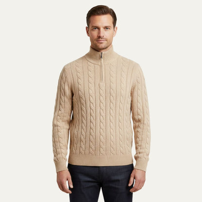 Luxury Merino Wool Men's Half Zip Sweater
