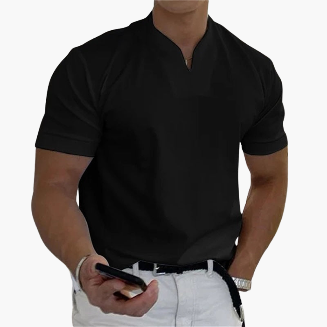 Men's Classic Short Sleeve V Neck Tee Shirt