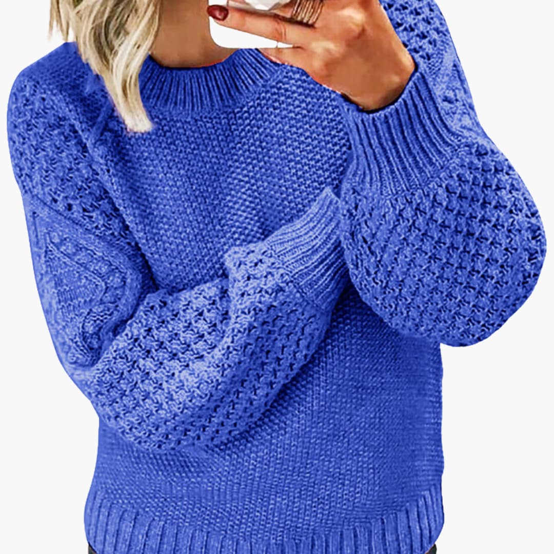 Fitted Ladies Crew Neck Pullover Sweater