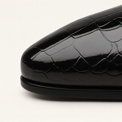 Sleek Men's Leather Dress Shoes - Pointed Toe