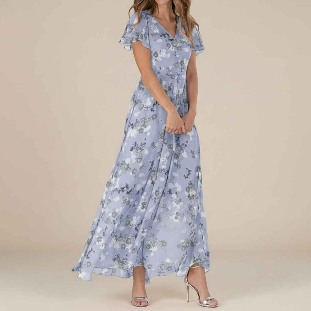 Elegant Flowy Long Sleeve Dress