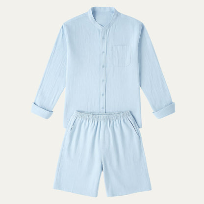 Lightweight Summer Mens Linen Shirt Set
