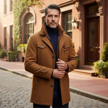 Warm Waterproof Men's Wool Winter Jacket