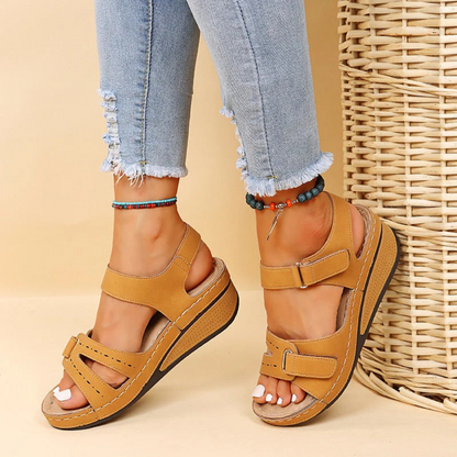 Comfortable Low Wedge Shoe with Adjustable Strap