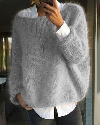 Cozy Women's Crew Neck Long Sleeve Sweater
