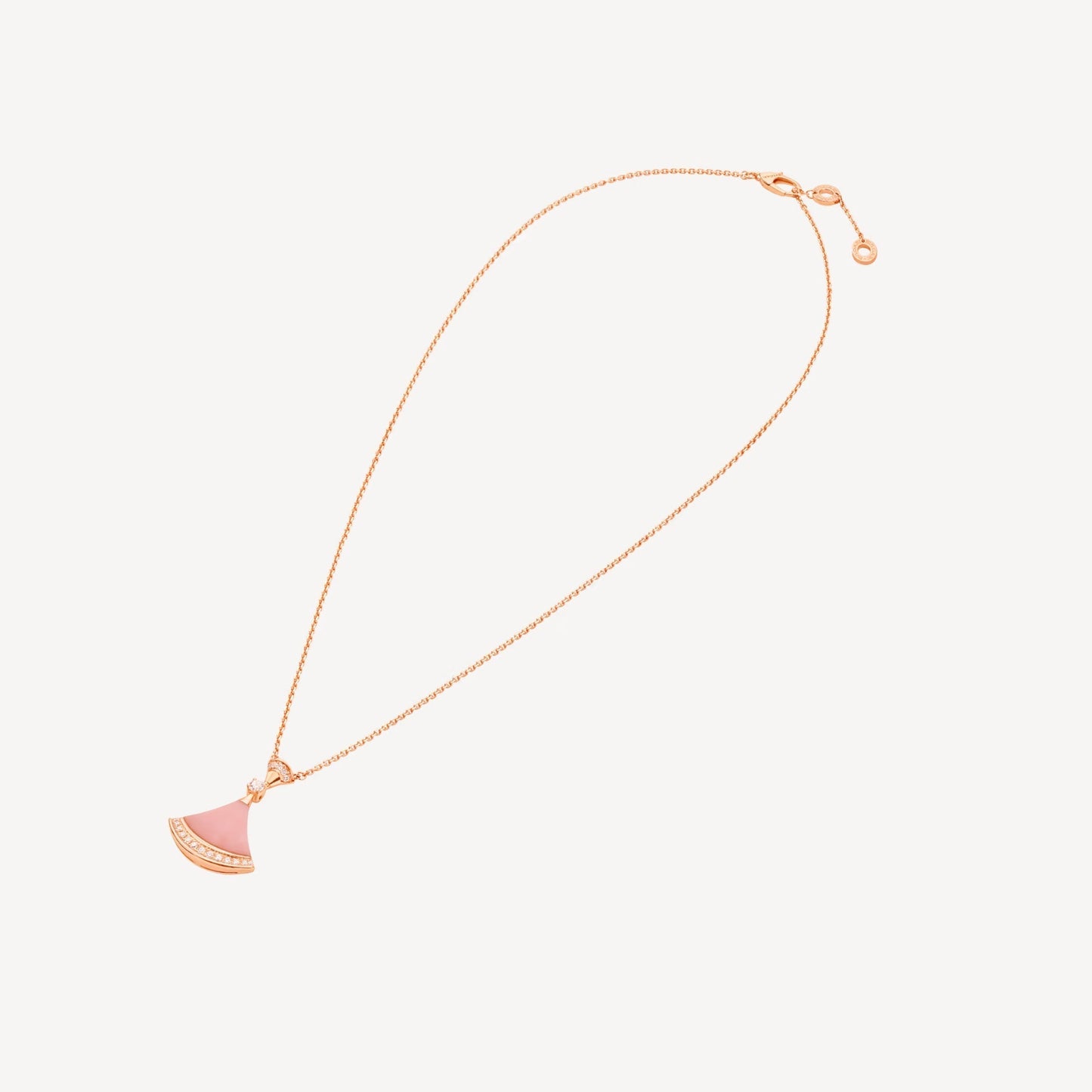 Luxurious Pink Agate 925 Silver Gold Necklace