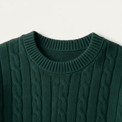 Soft Green Mens Merino Wool Crew Neck Sweater