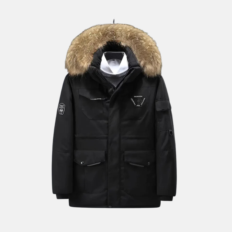 Warm Fur Hooded Parka Coat